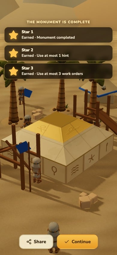 A finished Monument League monument displayed in the completion showcase